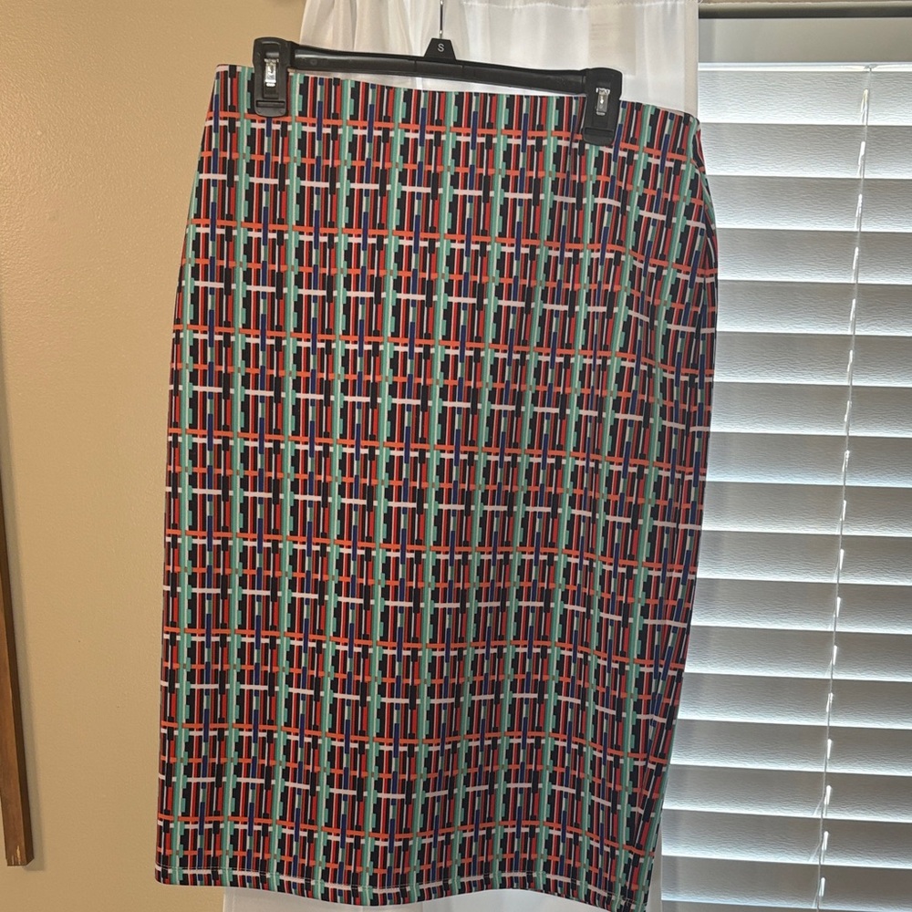 Cato Multicolor Geometric Pencil Skirt
